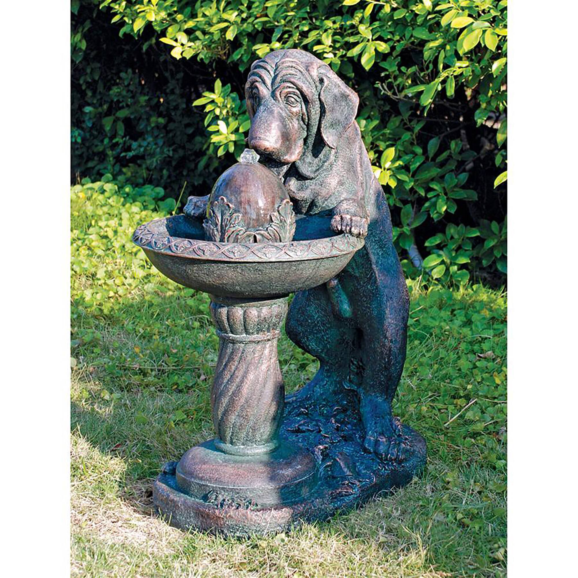 Design Toscano 26.5" Dog's Refreshing Drink Sculptural Fountain